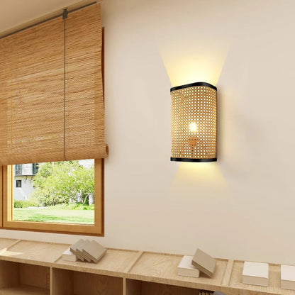 Rectangular Bamboo Wall Sconce