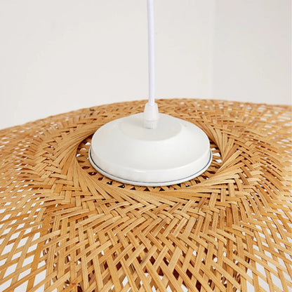 Floppy Hat Woven Bamboo Pendant