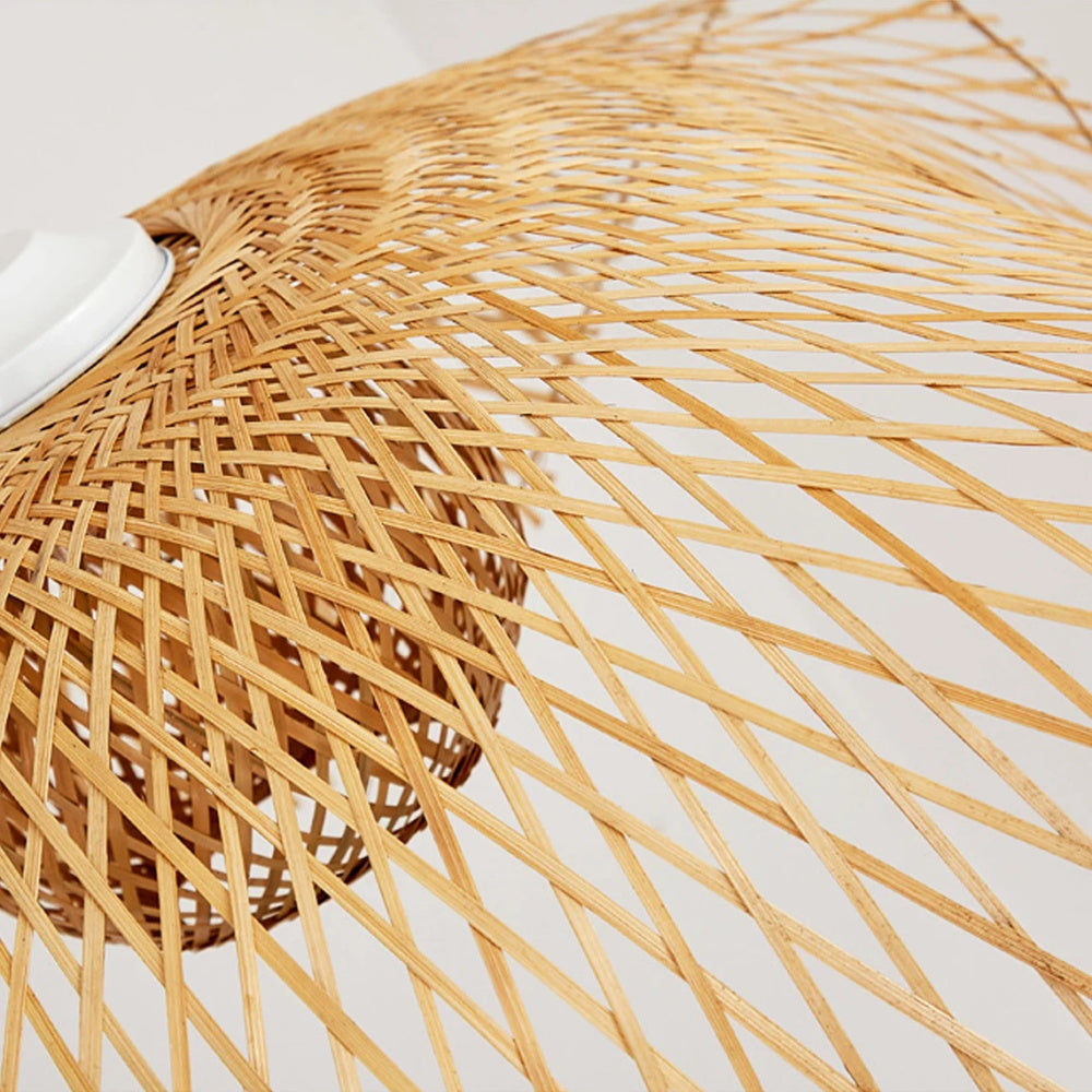 Floppy Hat Woven Bamboo Pendant