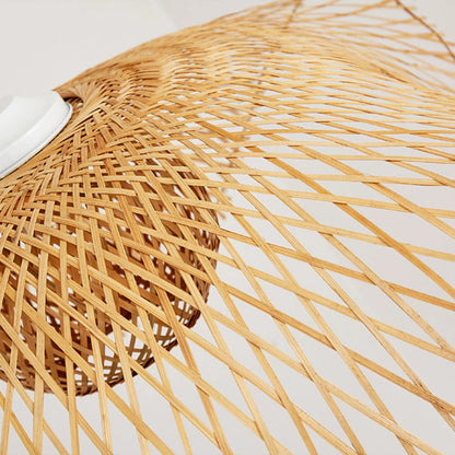 Floppy Hat Woven Bamboo Pendant