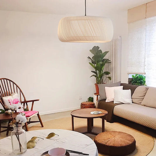 Japanese-style Designer Fabric Chandeliers Home Decor Lamp-[Modern pendant lighting for bedroom and living space]-Demolights UK
