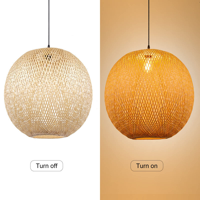 Natural Bamboo Hand-Woven Pendant