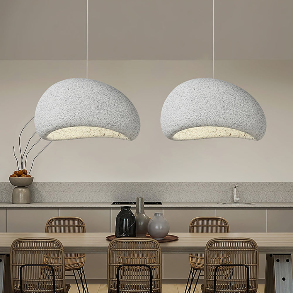 Wabi-Sabi Plaster Mushroom Pendant