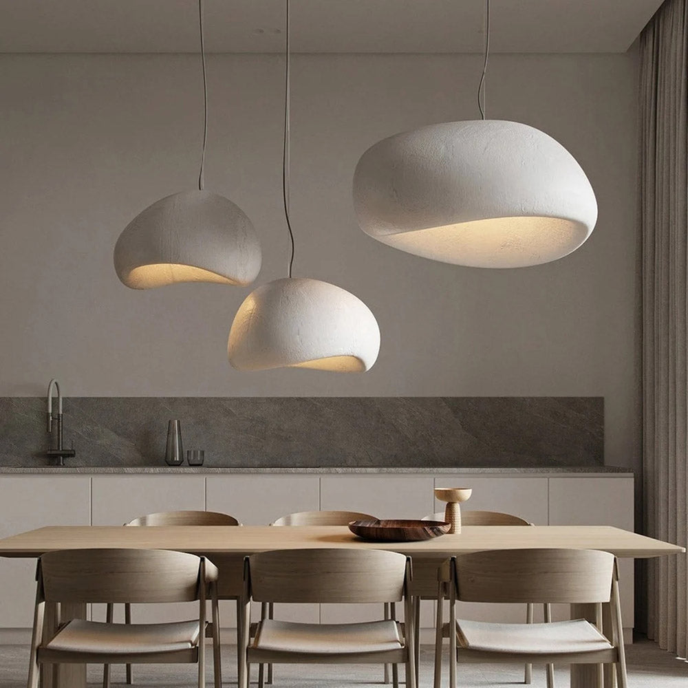 Wabi-Sabi Plaster Mushroom Pendant