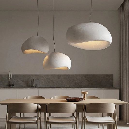 Wabi-Sabi Plaster Mushroom Pendant