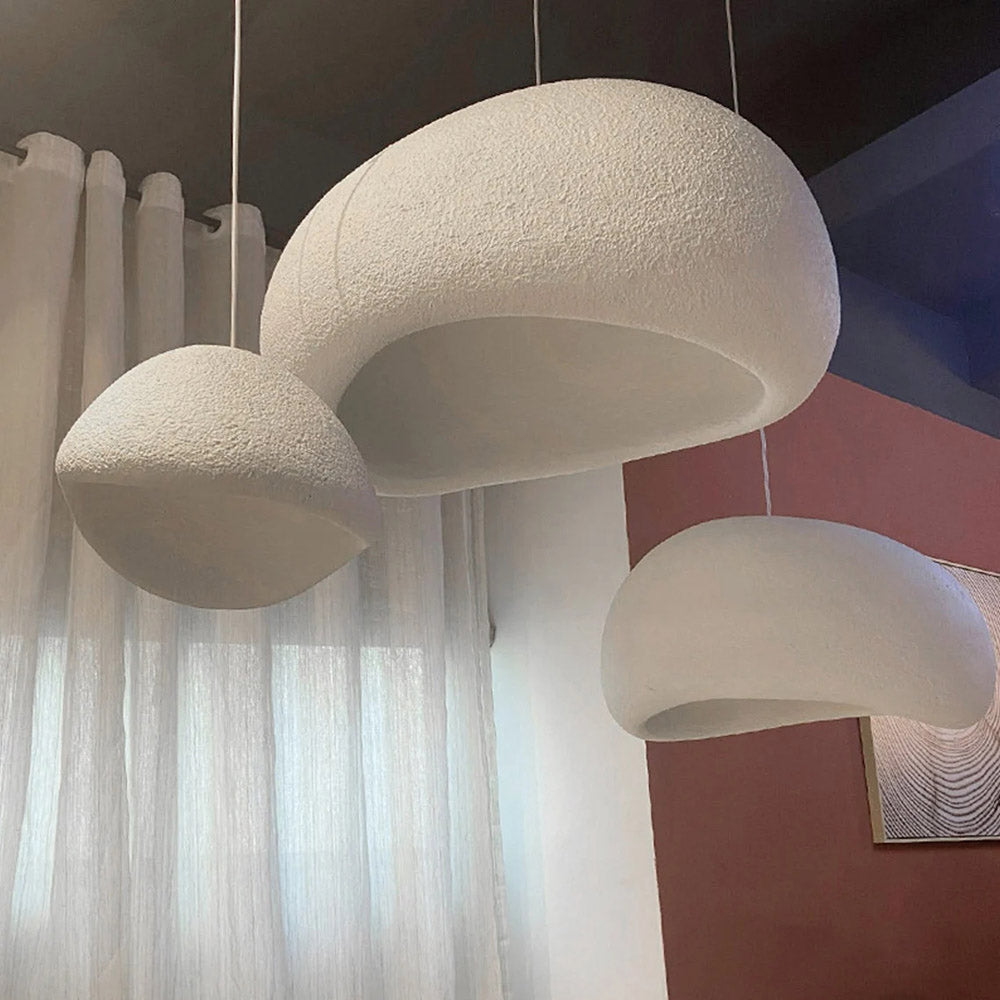 Wabi-Sabi Plaster Mushroom Pendant
