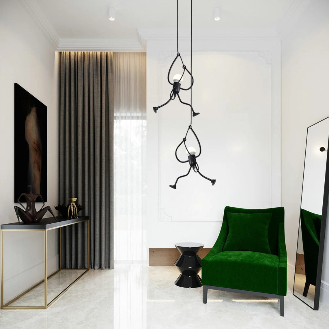 Iron Figure Adjustable Pendant Light