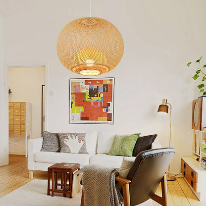 Bamboo Sphere Pendant Light, 55cm