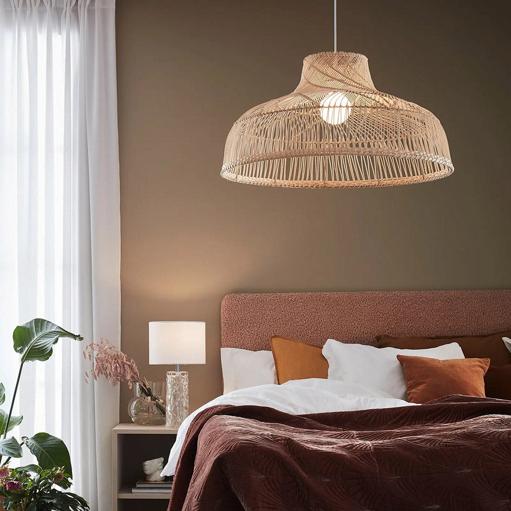 Rattan Woven Bowl Pendant Light