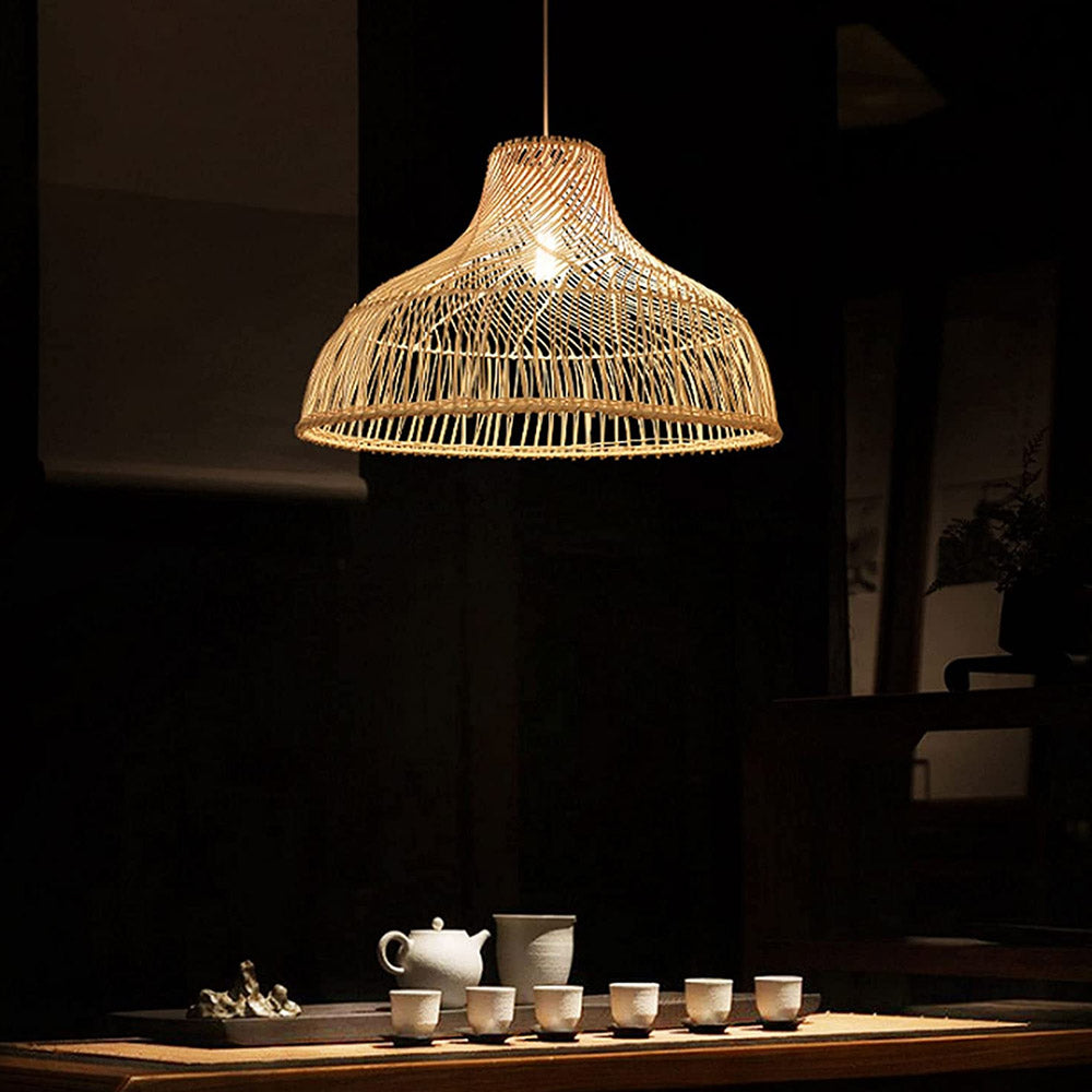 Rattan Woven Bowl Pendant Light
