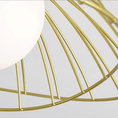 Nordic Straw Hat Metal Pendant Light