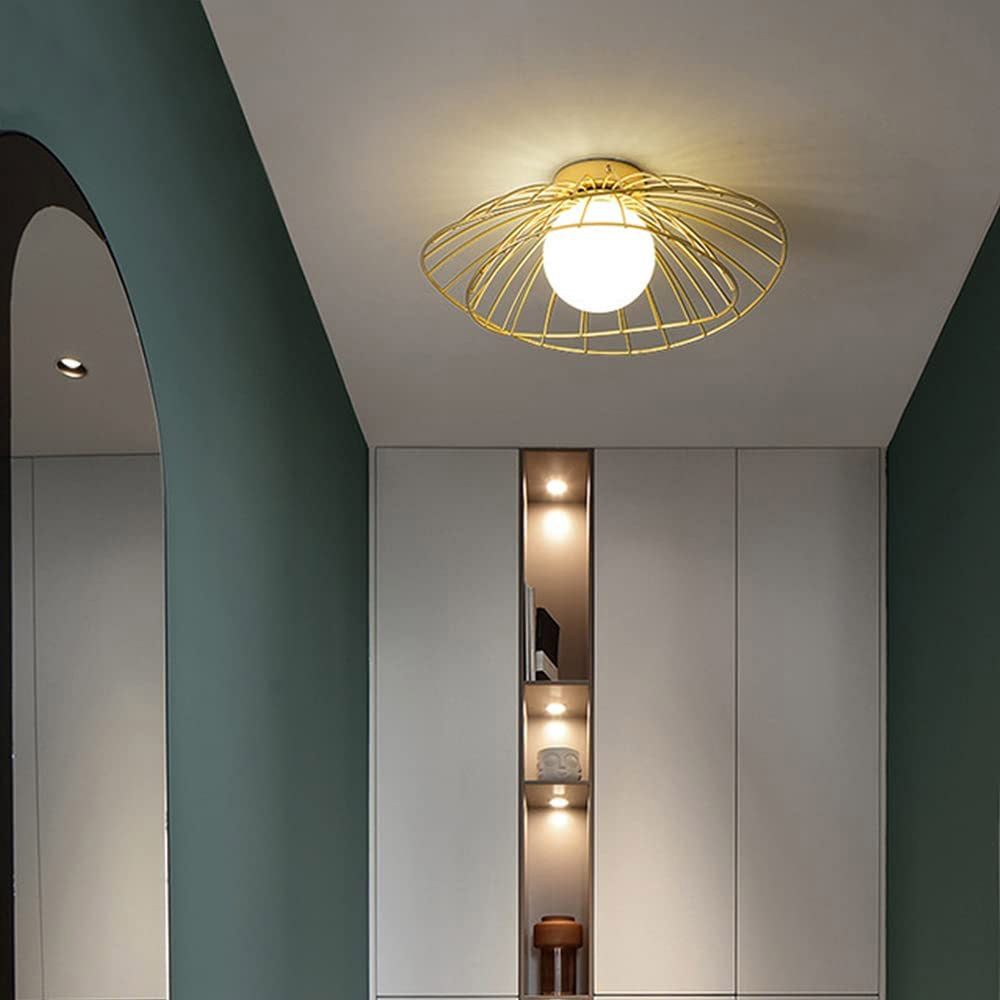 Nordic Straw Hat Metal Pendant Light