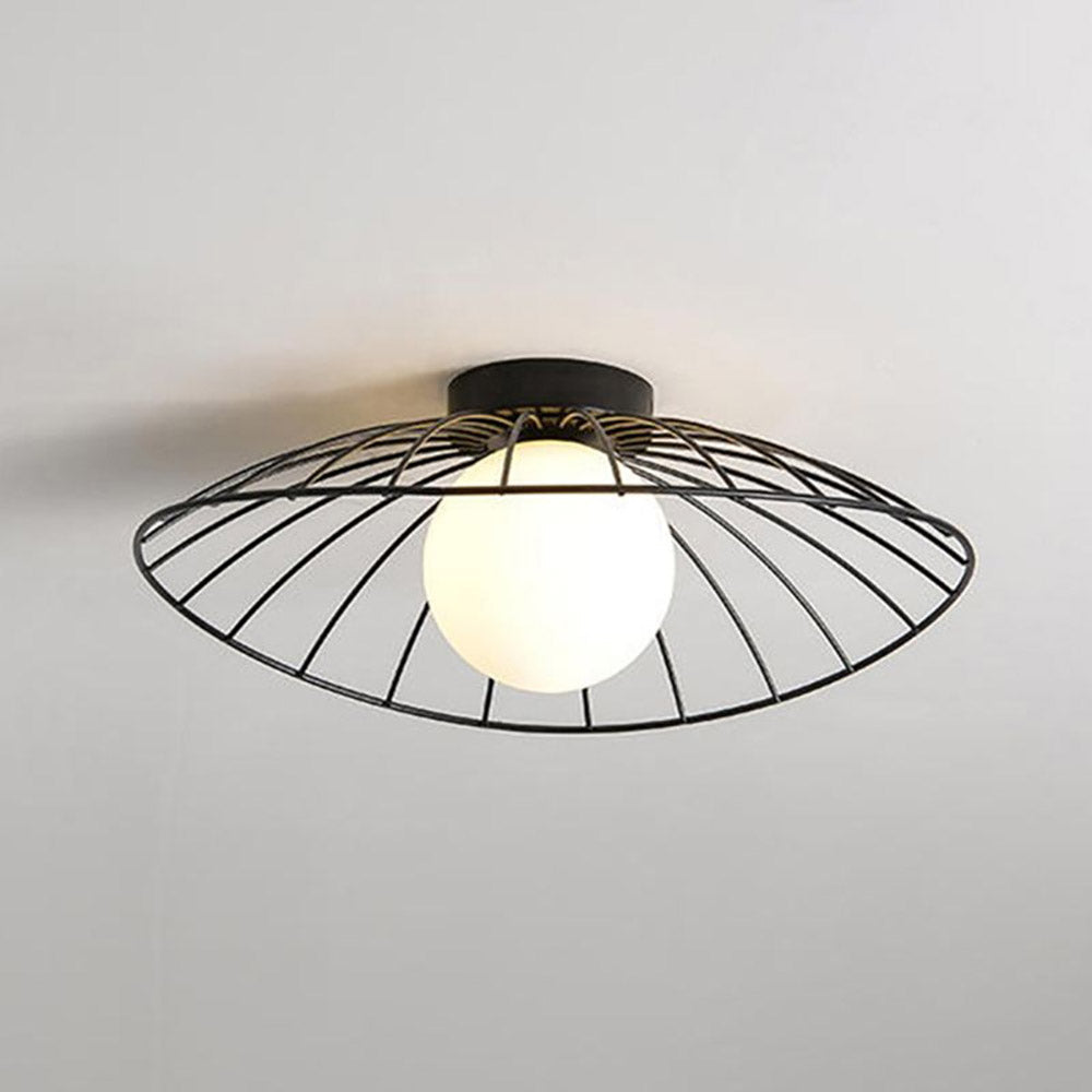Nordic Straw Hat Metal Pendant Light