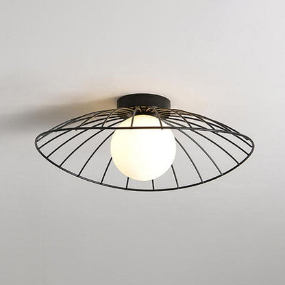 Nordic Straw Hat Metal Pendant Light