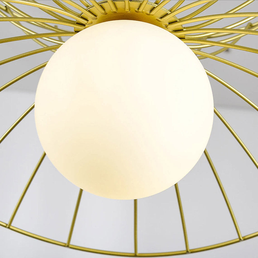 Nordic Straw Hat Metal Pendant Light