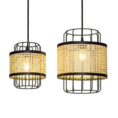 Rattan Cane Wire Birdcage Lantern