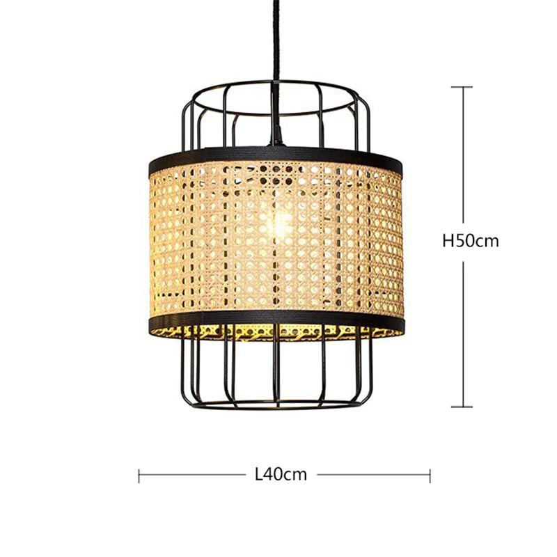 Rattan Cane Wire Birdcage Lantern