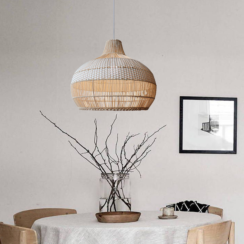 Open-Weave Rattan Island Pendant