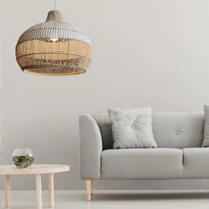 Open-Weave Rattan Island Pendant