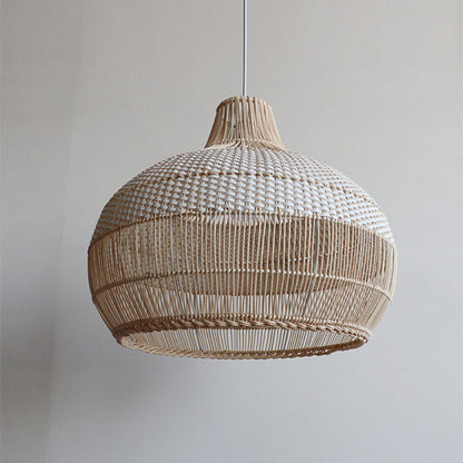 Open-Weave Rattan Island Pendant