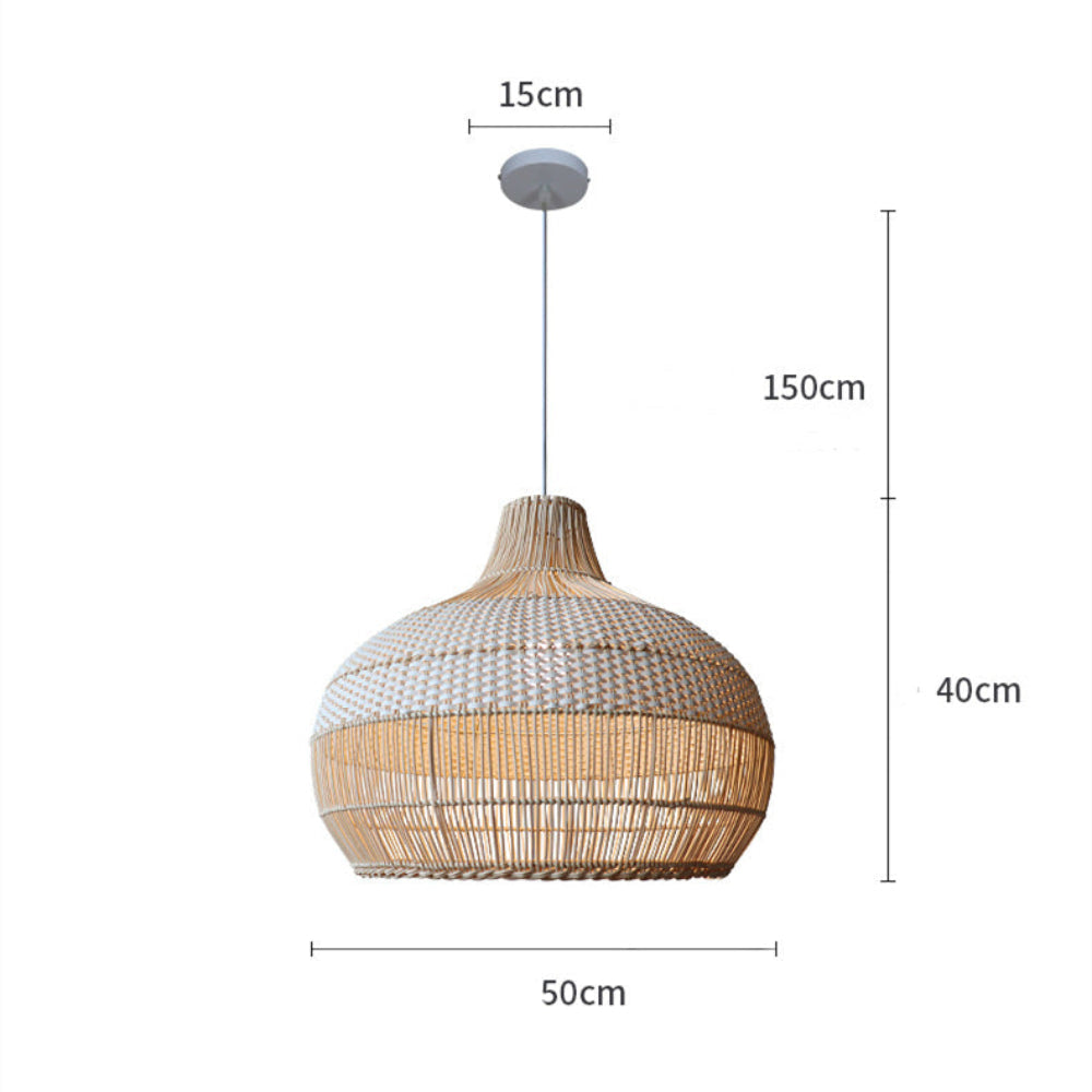 Open-Weave Rattan Island Pendant