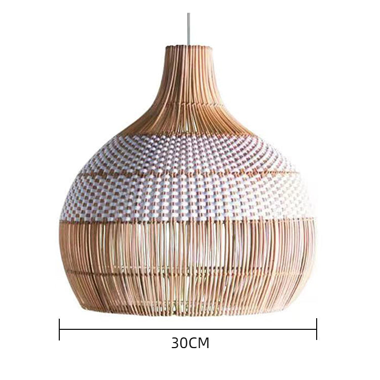 White Rattan 30cm Small Pendant Light