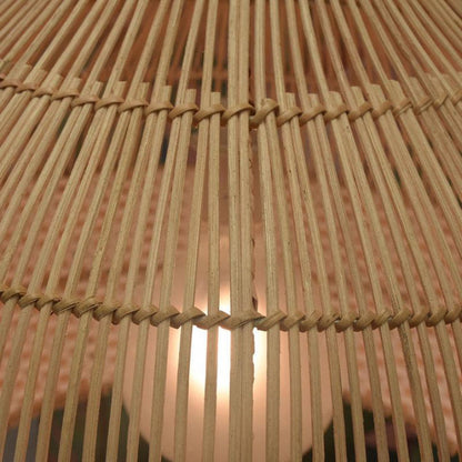 Two-Tone White Band Rattan Bell Pendant