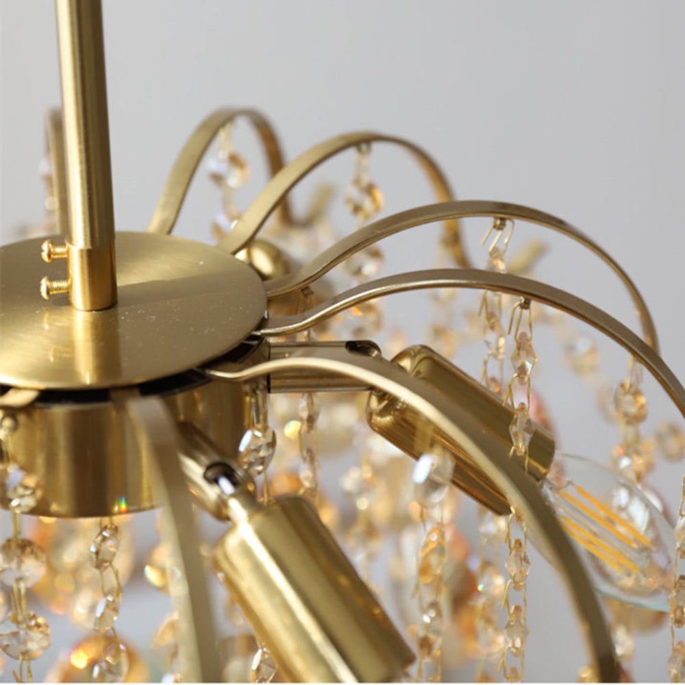 Crystal Chain Chandelier in Amber or Clear