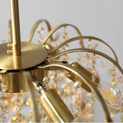 Crystal Chain Chandelier in Amber or Clear