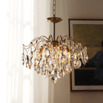 Crystal Chain Chandelier in Amber or Clear