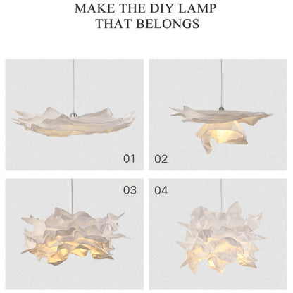 White Fabric Cloud Origami Pendant