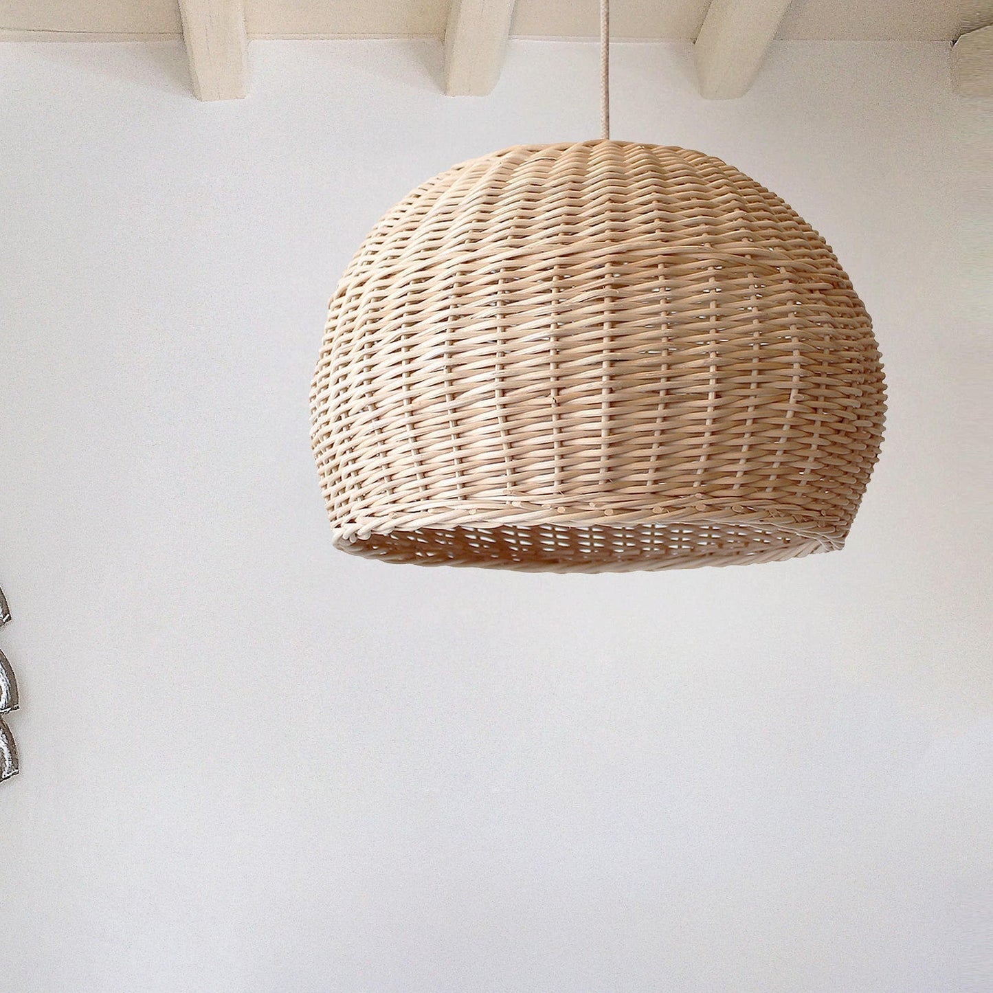 Large Wicker Farmhouse Pendant Light
