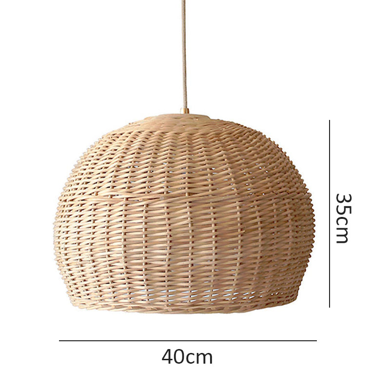 Large Wicker Farmhouse Pendant Light