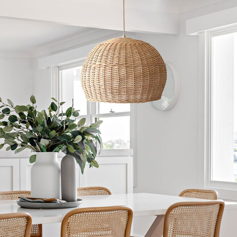 Large Wicker Farmhouse Pendant Light