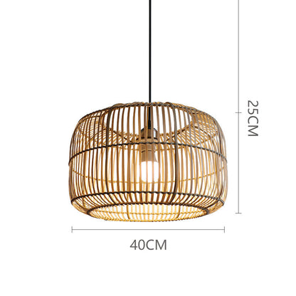 Lantern Shape Bamboo Cane Pendant