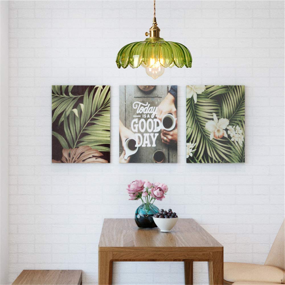 Brass and Glass Dome Ceiling Light