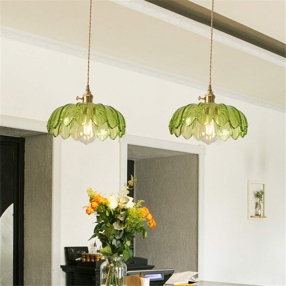 Brass and Glass Dome Ceiling Light