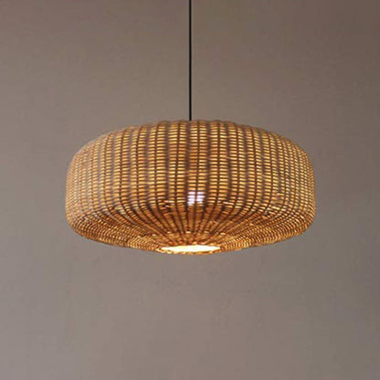 Symmetrical Woven Wicker Pendant