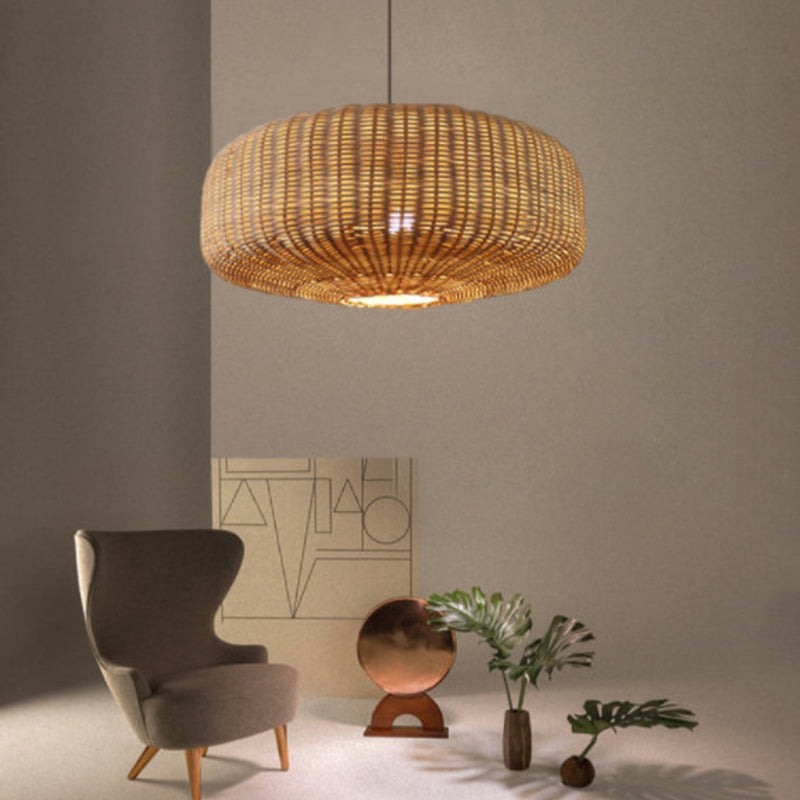 Symmetrical Woven Wicker Pendant