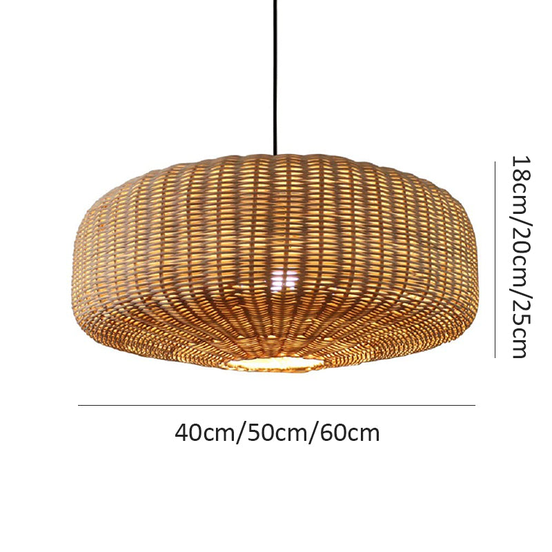 Symmetrical Woven Wicker Pendant