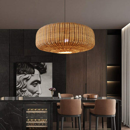 Symmetrical Woven Wicker Pendant