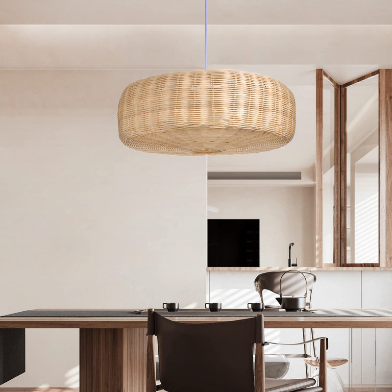 Symmetrical Woven Wicker Pendant
