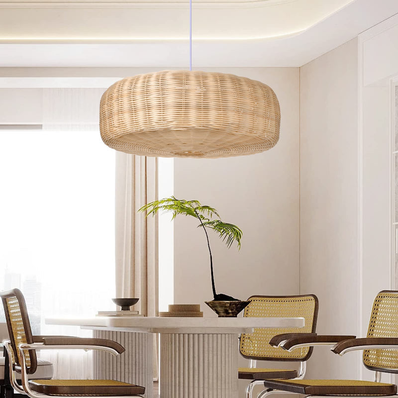 Symmetrical Woven Wicker Pendant