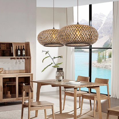 Boho Bamboo Coastal Pendant Light
