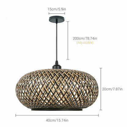 Boho Bamboo Coastal Pendant Light