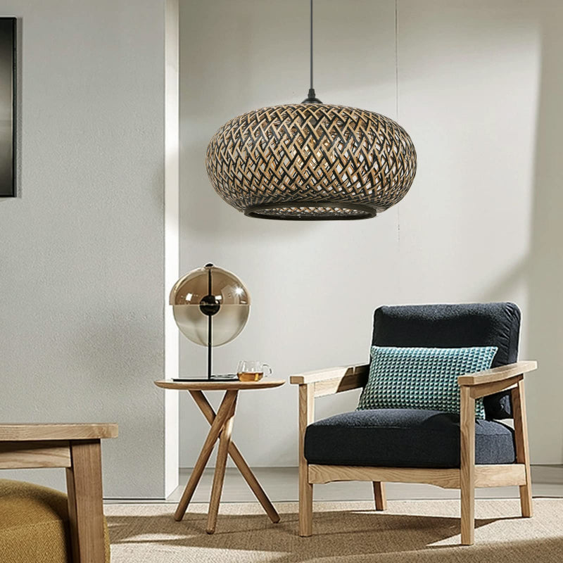 Boho Bamboo Coastal Pendant Light