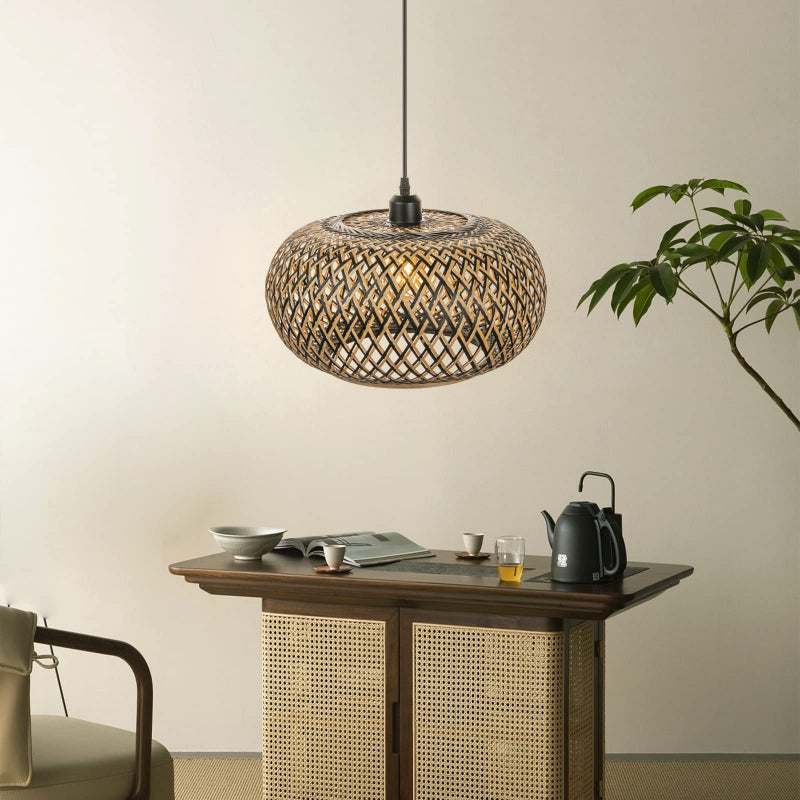 Boho Bamboo Coastal Pendant Light