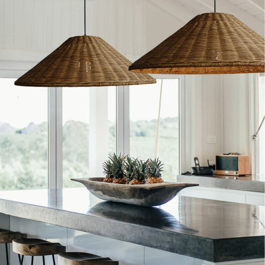 Wicker Cone Shade Rattan Pendant