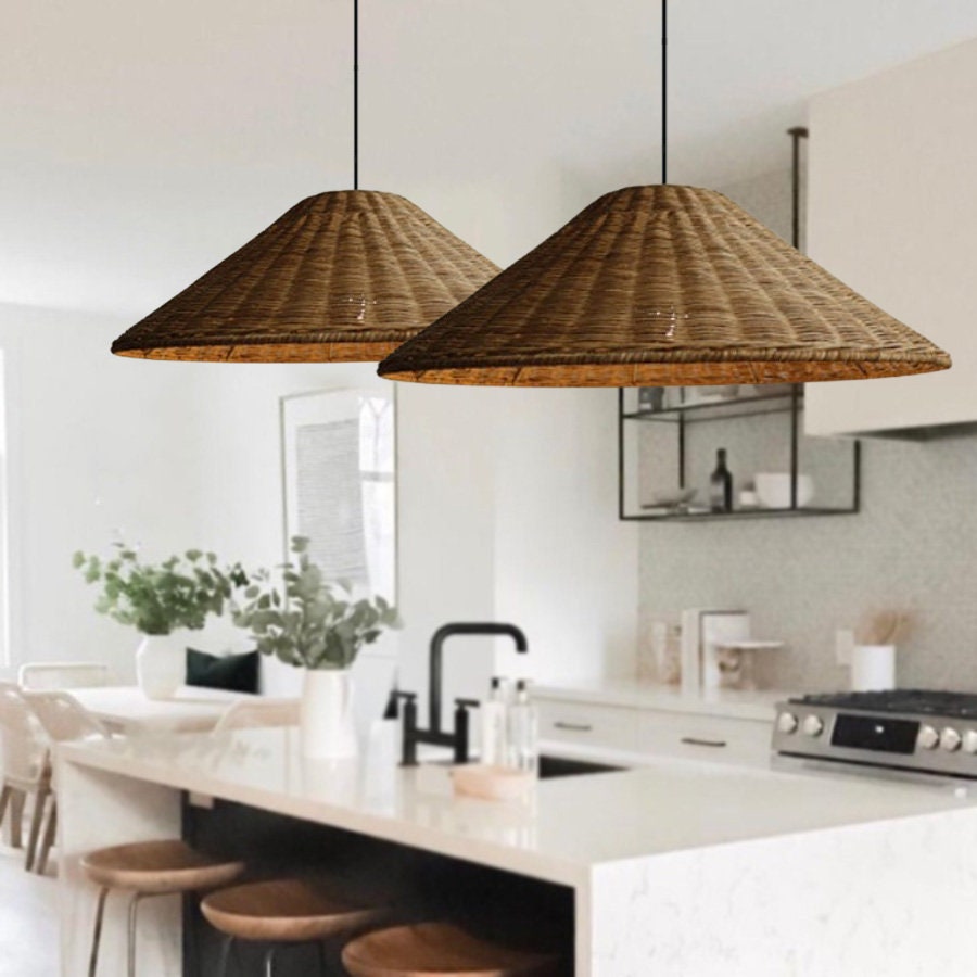 Wicker Cone Shade Rattan Pendant