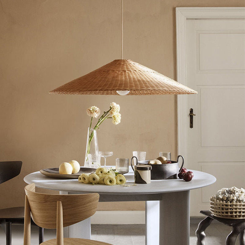 Wicker Cone Shade Rattan Pendant